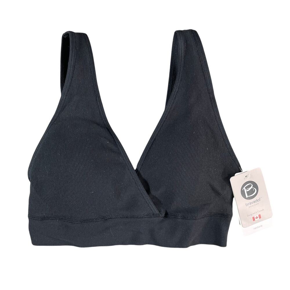Bravado Basics Maternity Nursing Bra Womens Small Black Stretch Padded NWT